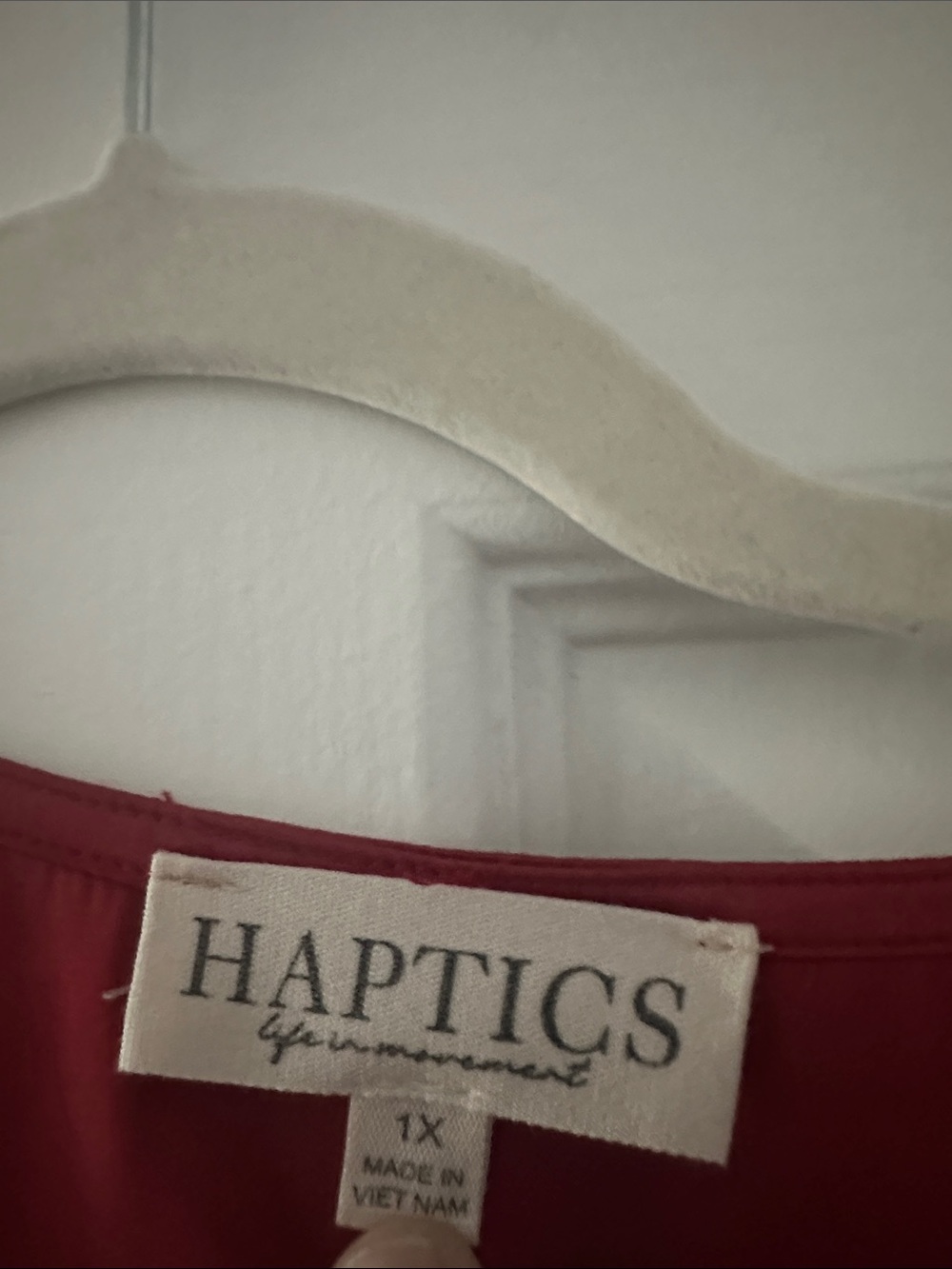 Haptics Red V-Neck Ruffle-Sleeve Blouse - Picture 4 of 7